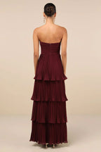 Olivia Strapless Plum Maxi Dress