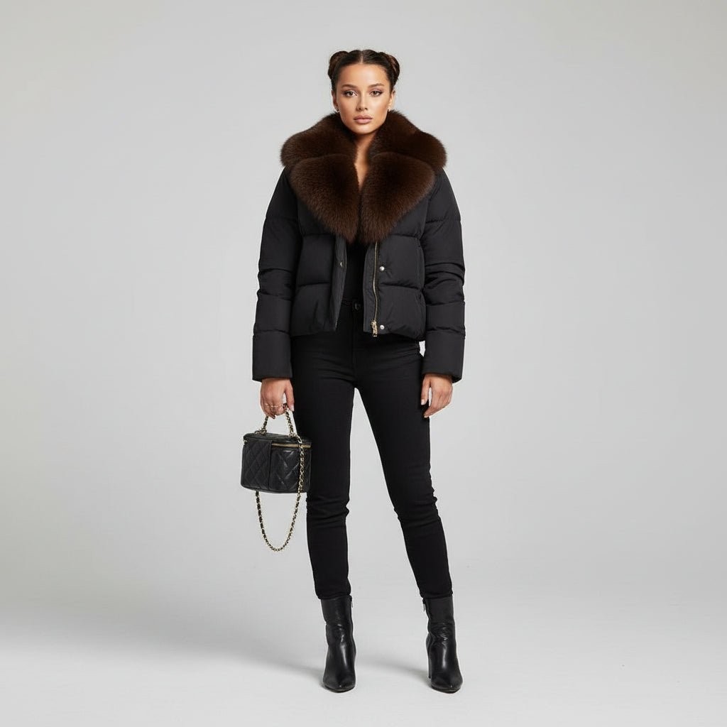 Renée – Fur Collar Puffer Jacket - Luxe Atire