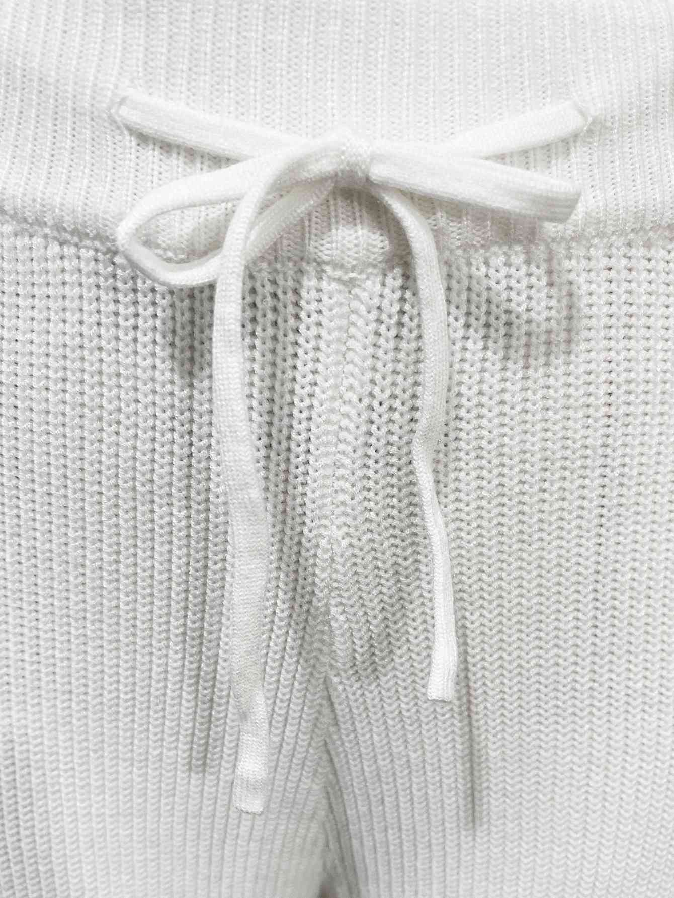 Sweater with Wide Sleeves and Knit Pants Set