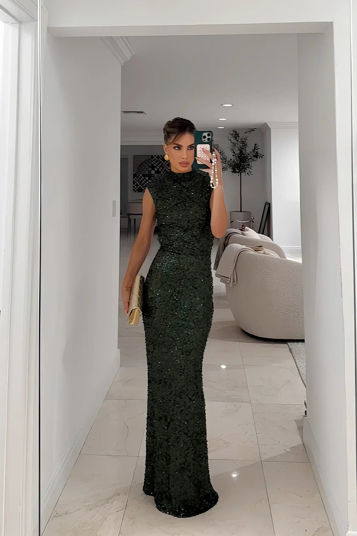 Mia Sequin Backless Dress