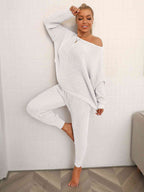 Sweater with Wide Sleeves and Knit Pants Set