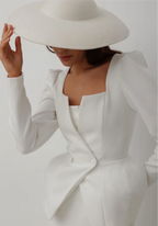 Aurelia Boat-Neck Skirt Suit