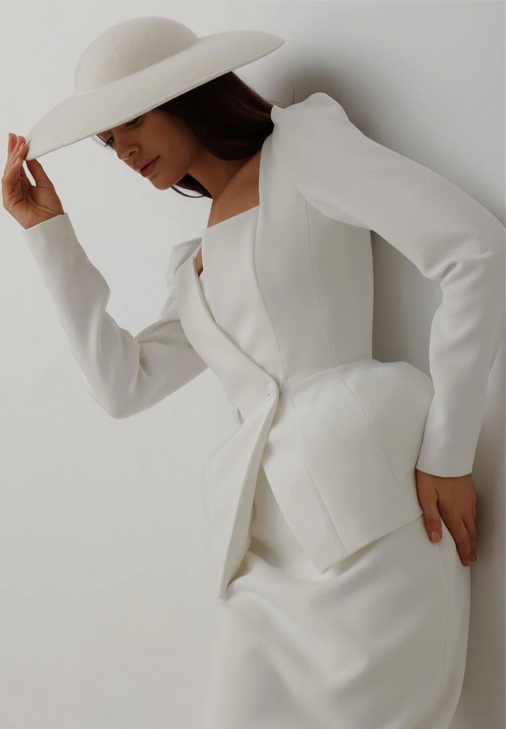 Aurelia Boat-Neck Skirt Suit