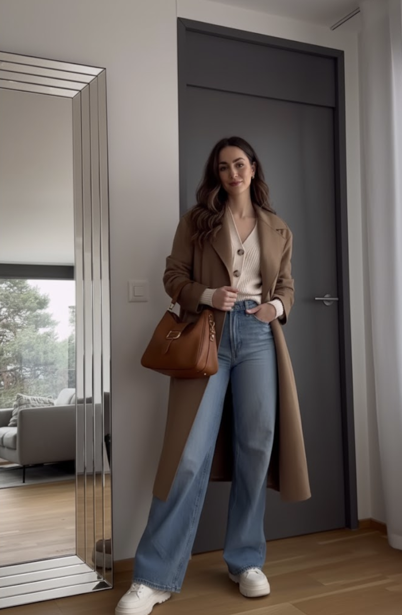 The Harper Long Coat + Denim + Bomber Set