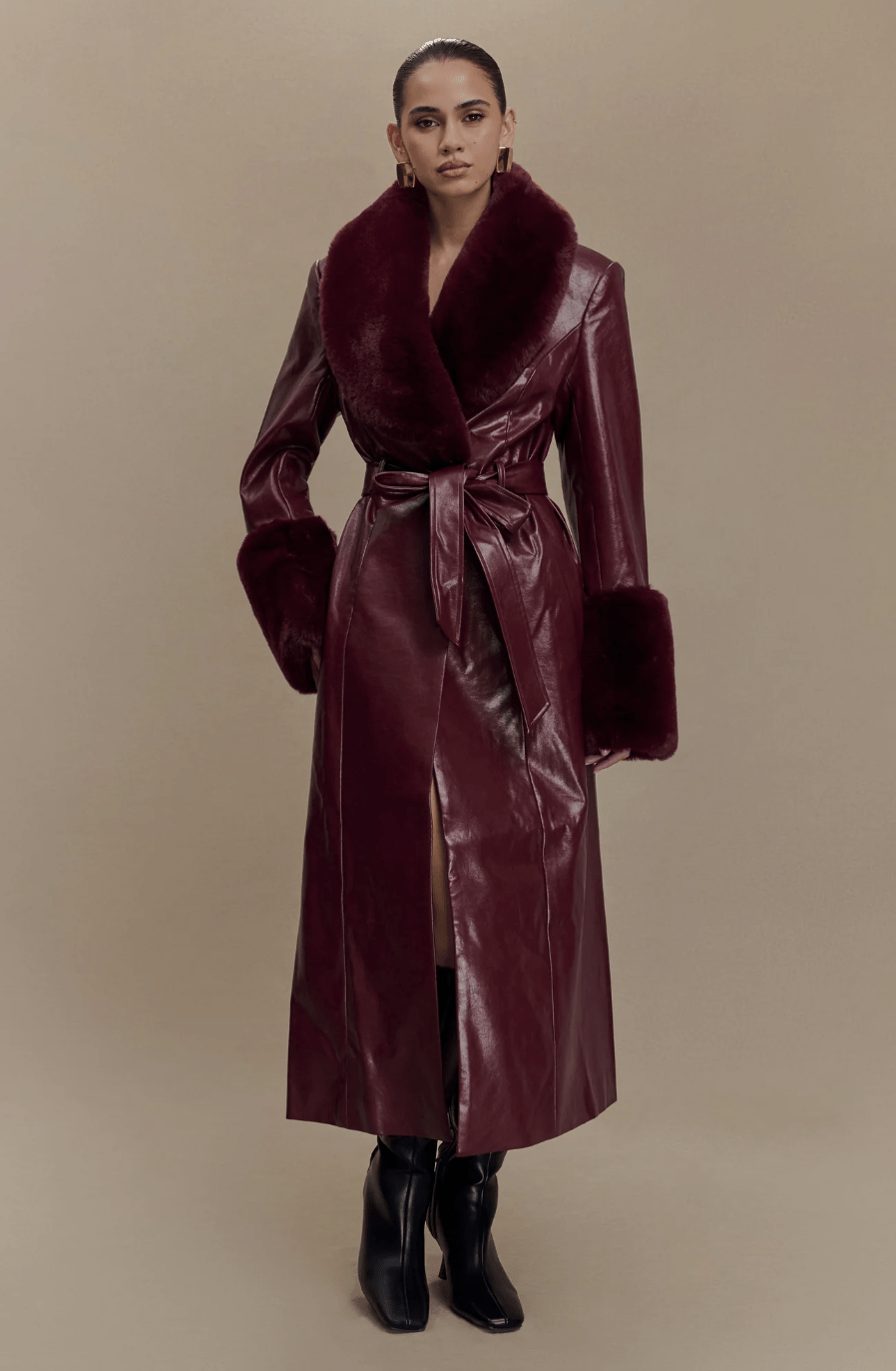 Callista Faux - Leather Trench - Luxe Atire