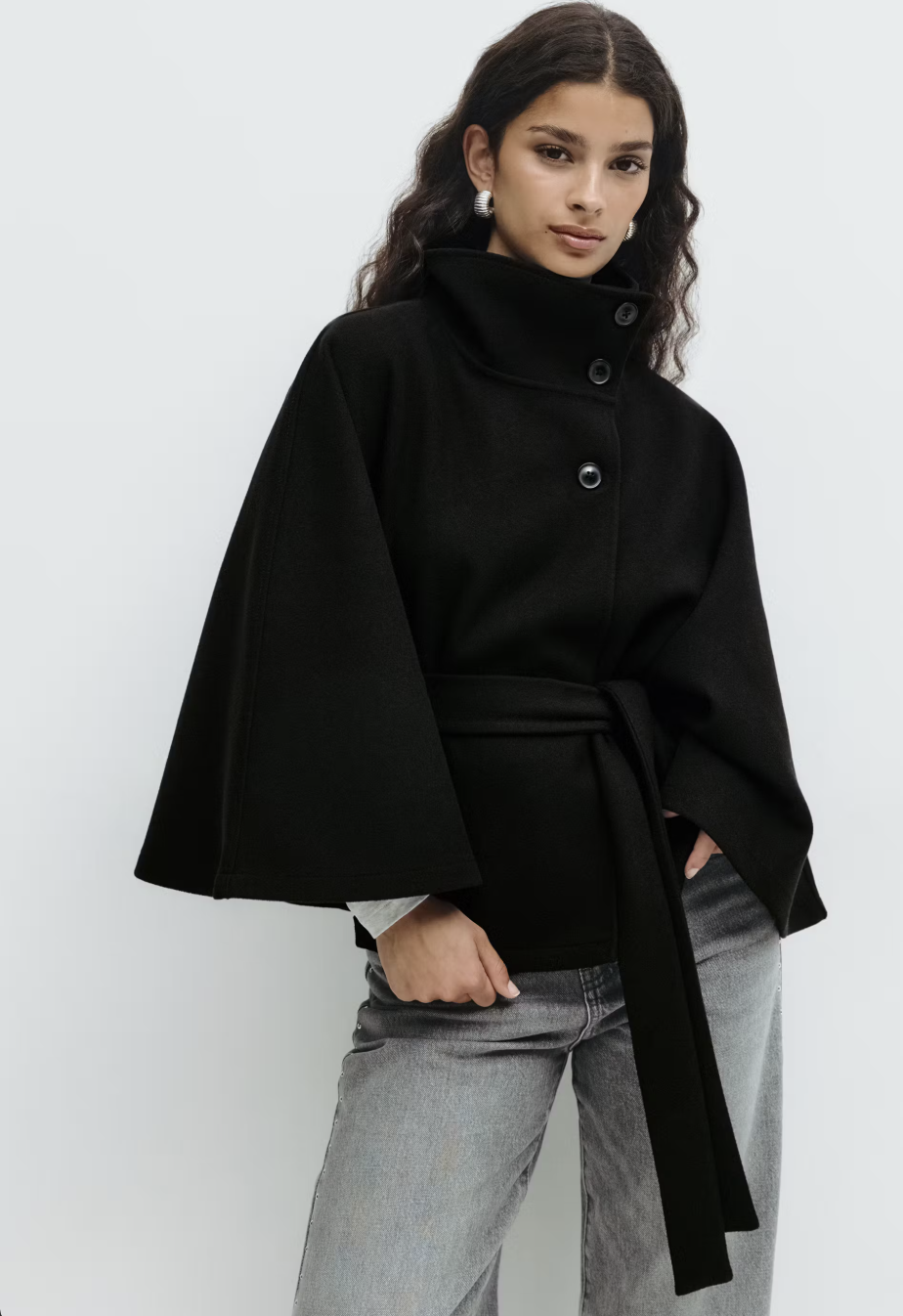 Arlette Belted Cape Jacket