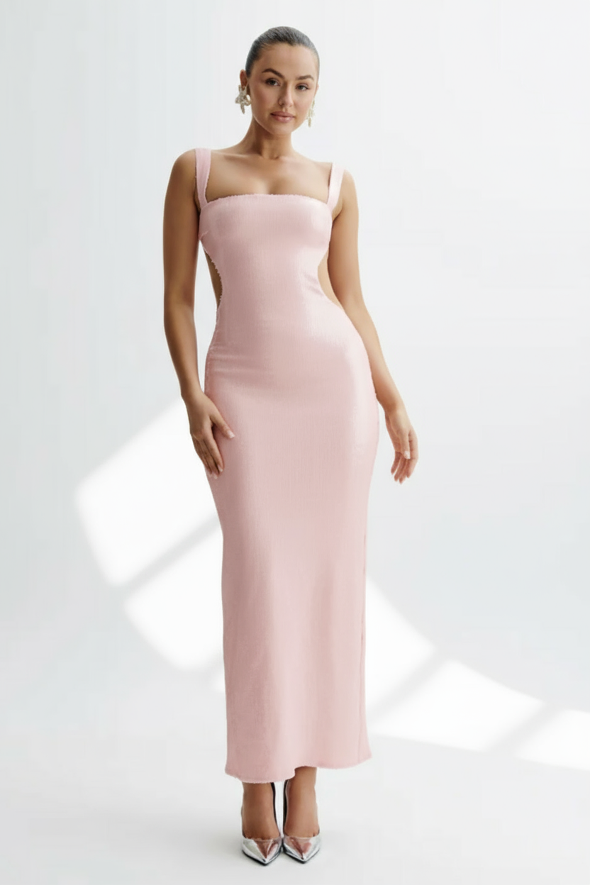Seraphina Sequin Cut-Out Maxi Dress