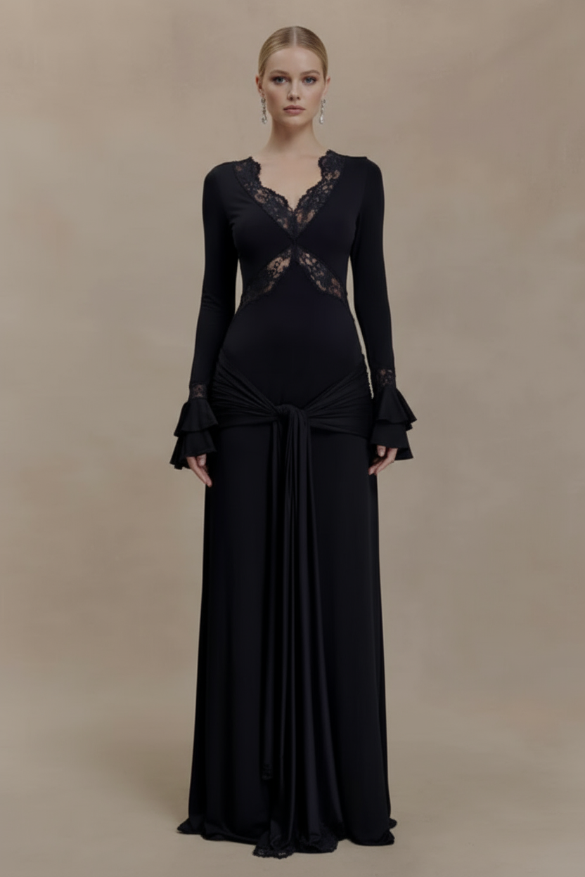 Luna Slinky Lace Maxi Dress