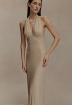 Isabella Halter Neck Diamante Maxi Dress