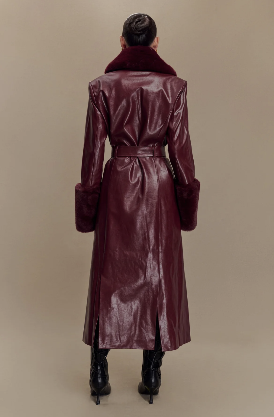 Callista Faux-Leather Trench