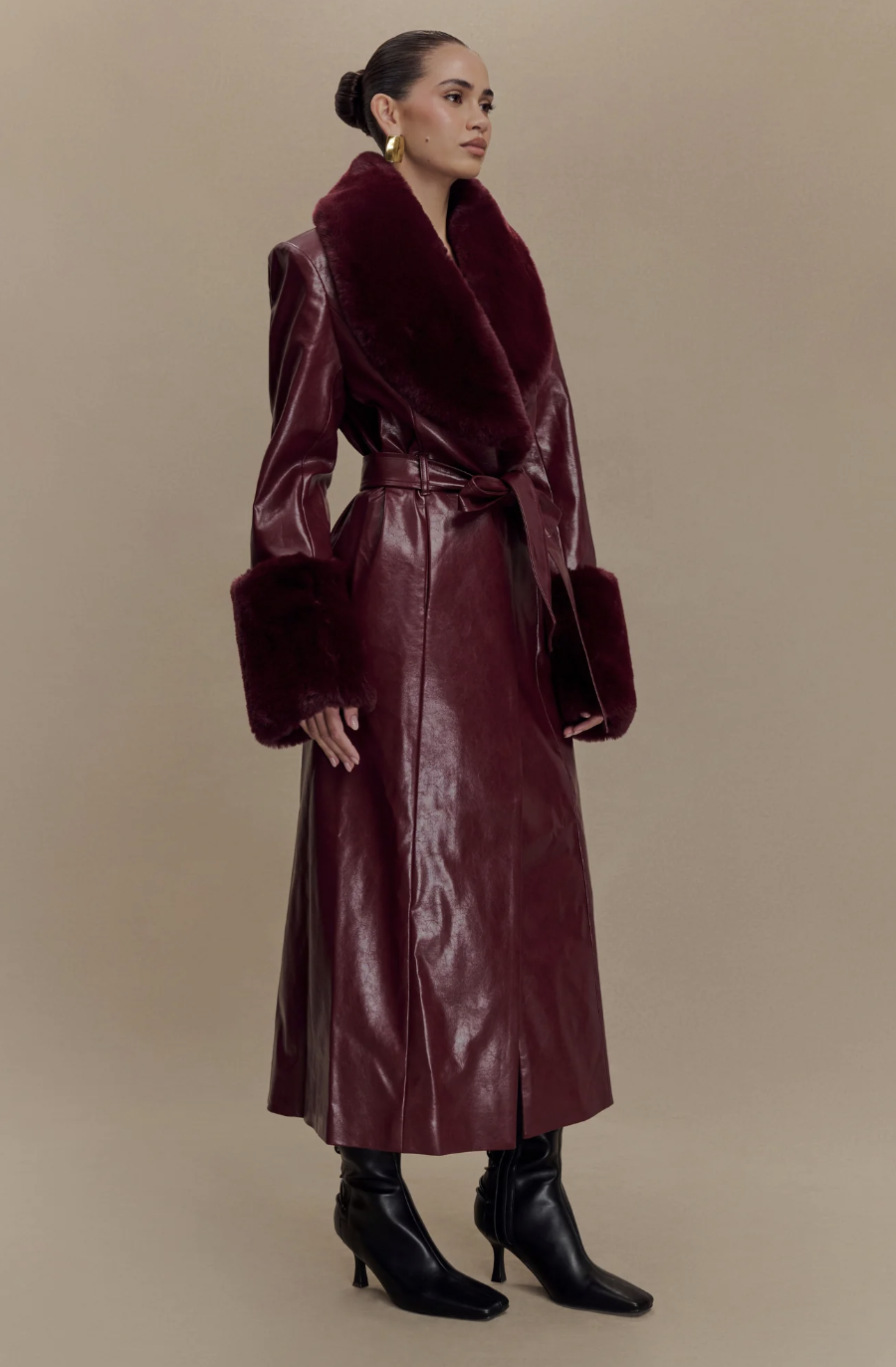 Callista Faux-Leather Trench