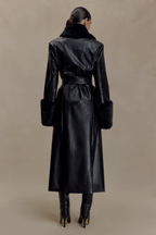 Callista Faux-Leather Trench