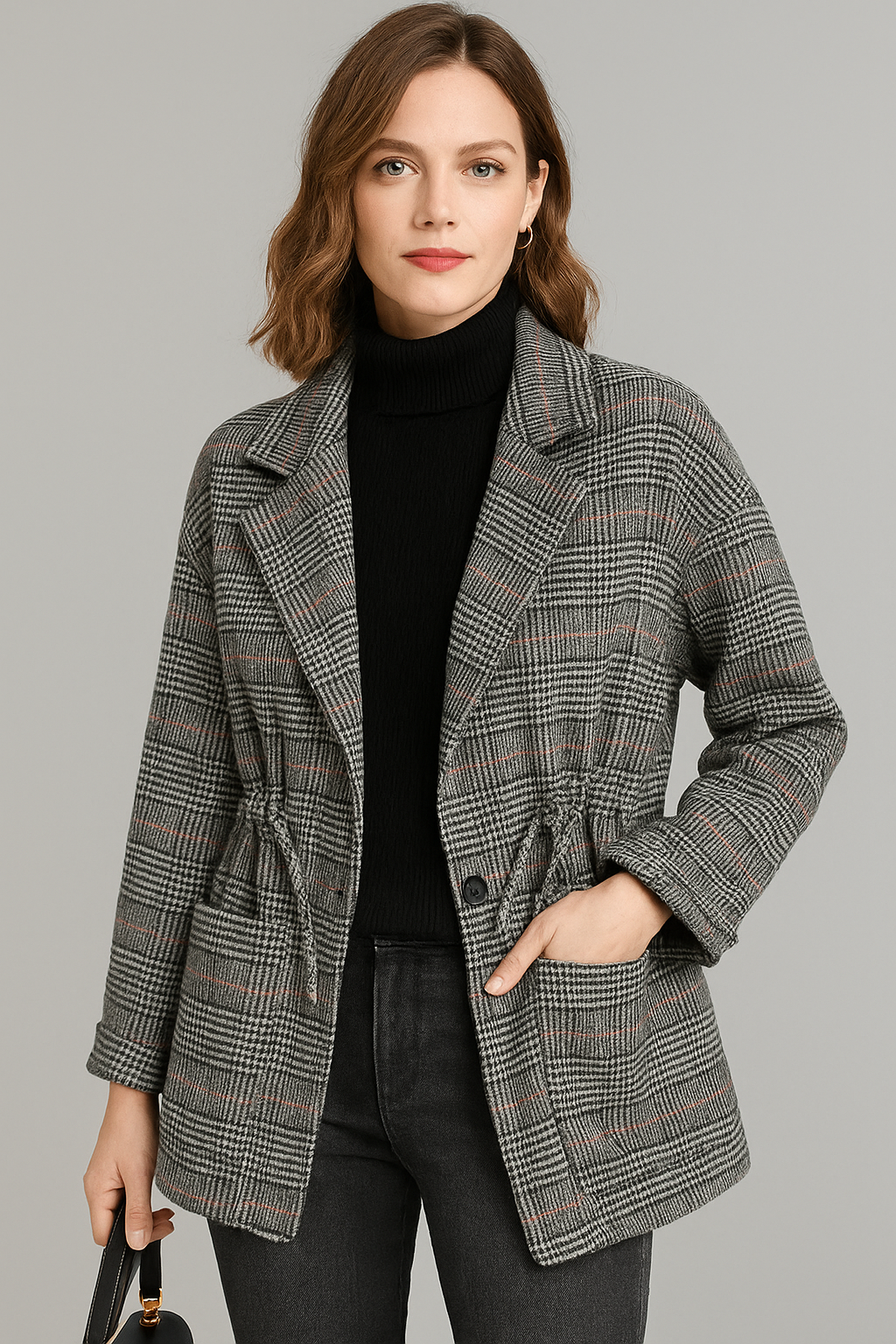 Macey Wool Cardigan with Adjustable Tie Waist for Women