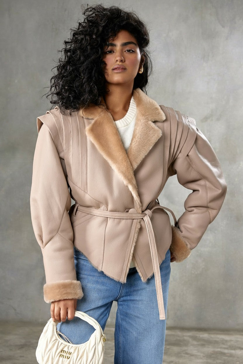 Olivia Plush Lapel Coat