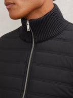 The Townsend Quilted Rib-Knit Funnel-Neck Jacket&nbsp;