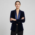 Camille Velvet Blazer - Slim Fit, Single Button
