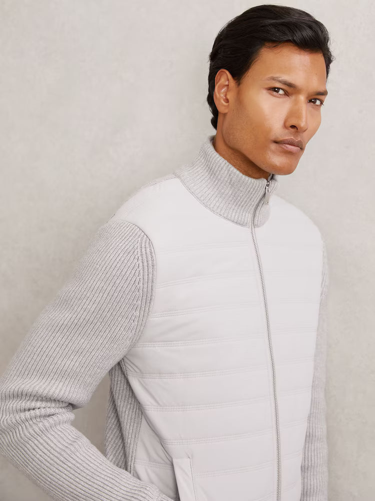 The Townsend Quilted Rib-Knit Funnel-Neck Jacket&nbsp;