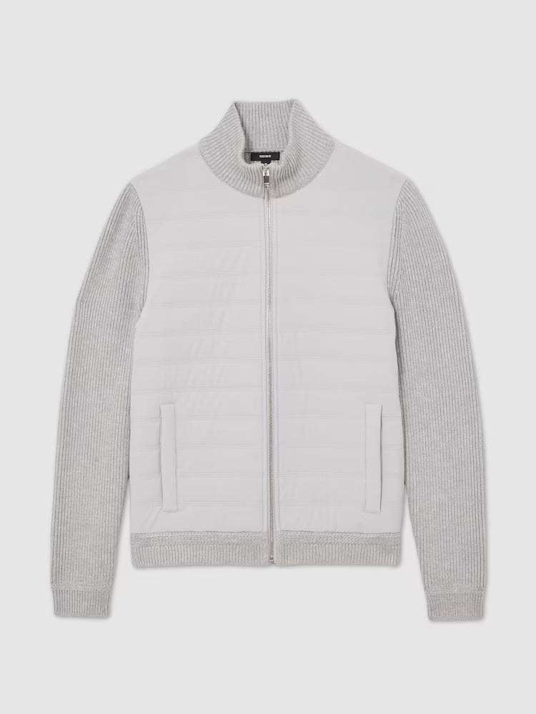 The Townsend Quilted Rib-Knit Funnel-Neck Jacket&nbsp;