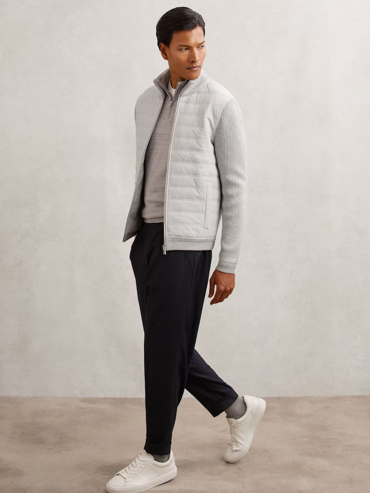 The Townsend Quilted Rib-Knit Funnel-Neck Jacket&nbsp;
