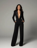 V-Neck Long Sleeve Jumpsuit: Elegance and Comfort All Year Round