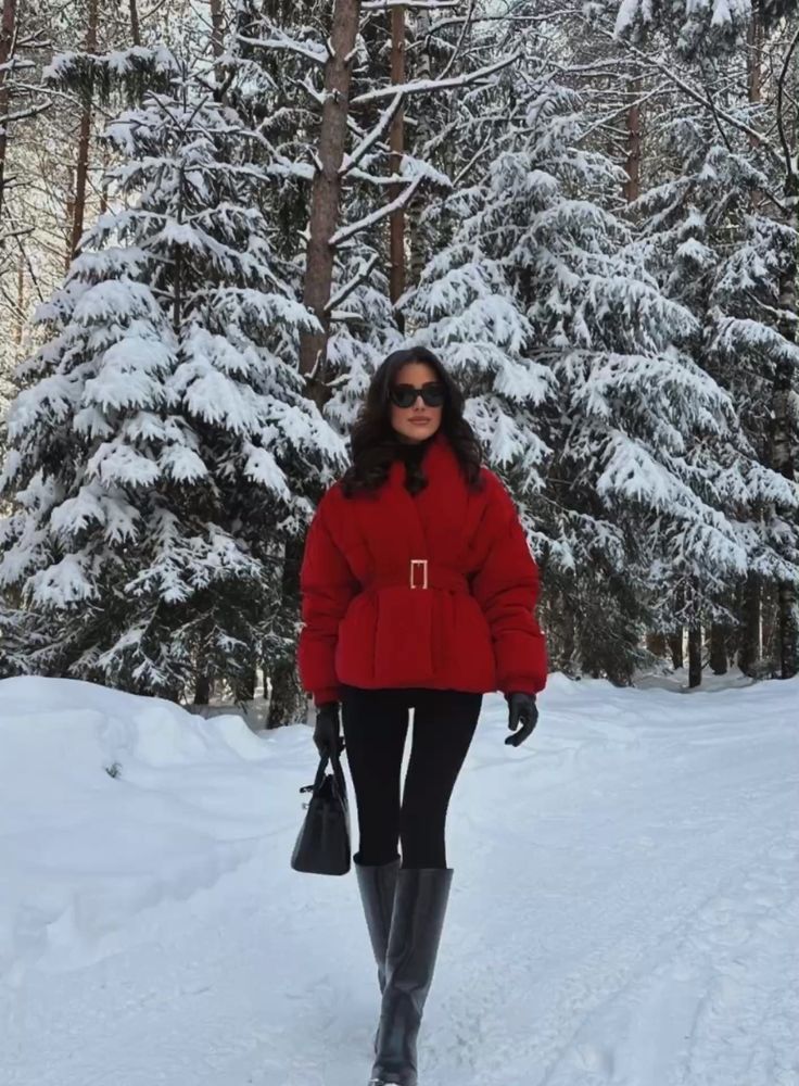 Crimson Velvet Puffer Jacket