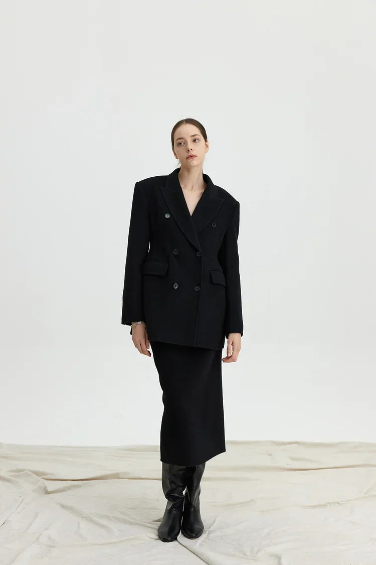 Elisa Women's Wool Blazer - Button, Tailored