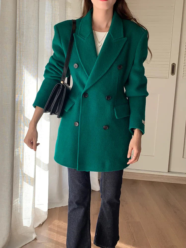 Elisa Women's Wool Blazer - Button, Tailored