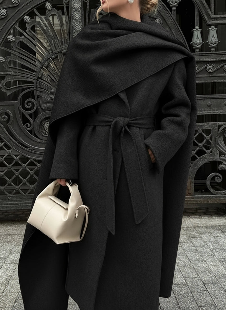 Aurelia Long Scarf Wool-Blend Coat