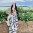 Holiday Dress in Blue Print: Elegance and Comfort for Every Adventure