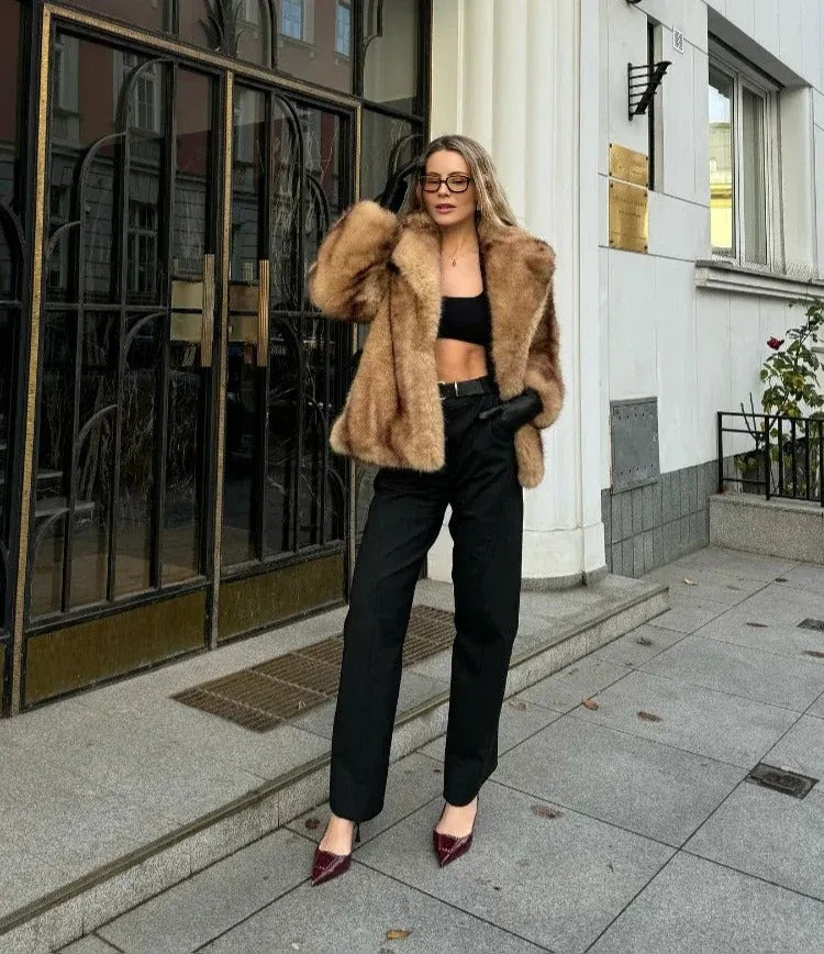 Karina Women's Faux Fur Coat - Timeless, Elegant
