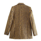 The Logan Houndstooth Long Sleeve Blazer