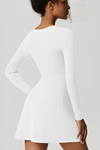 Lucy White Long Sleeve Mini Dress