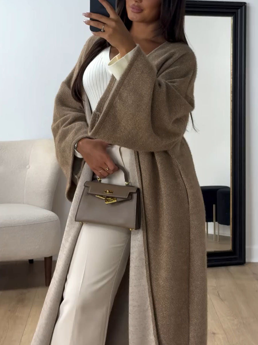 Loose Solid Color Coat - Elegance and Comfort for Cold Days