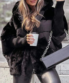 Lila Hooded Fur Patchwork Winter Coat