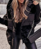 Lila Hooded Fur Patchwork Winter Coat