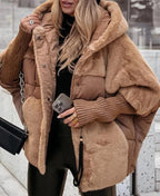 Lila Hooded Fur Patchwork Winter Coat