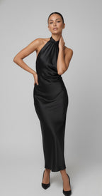 Alina Dress-Backless Satin Maxi