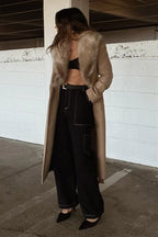 The Novalie Wool-Blend Fur-Collar Overcoat